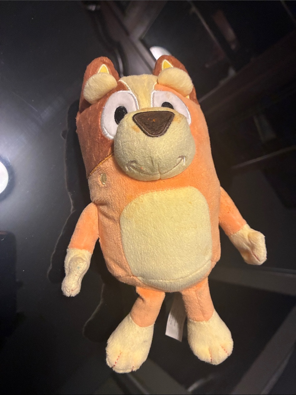 Orange & Cream Plush Dog Toy with Squeaker — Soft Interactive Play